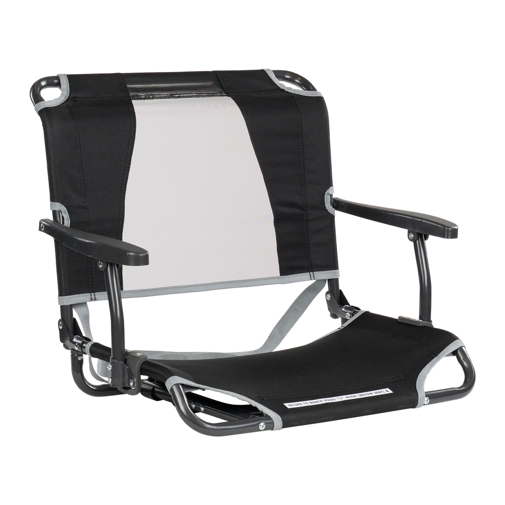 Compact Cushion Big Comfort Stadium Chair with Armrests - Choice 465 - Ergonomic Portable Stadium Seat for Sports Events - Black