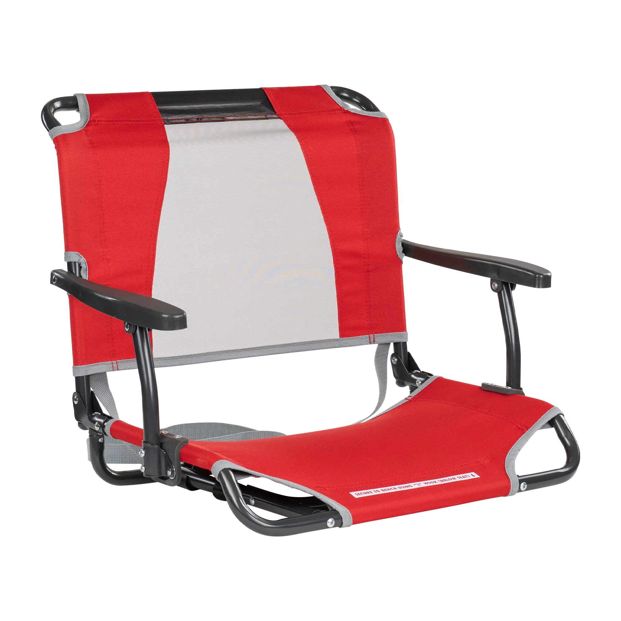 Compact Cushion Big Comfort Stadium Chair with Armrests - Choice 465 - Ergonomic Portable Stadium Seat for Sports Events - Red