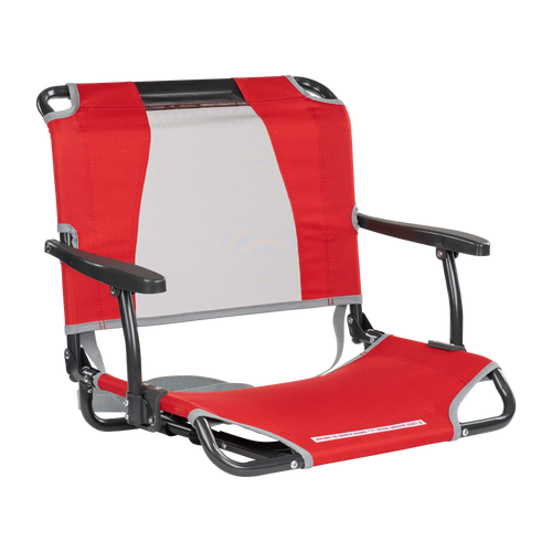 Compact Cushion Big Comfort Stadium Chair with Armrests - Choice 465 - Ergonomic Portable Stadium Seat for Sports Events - Red