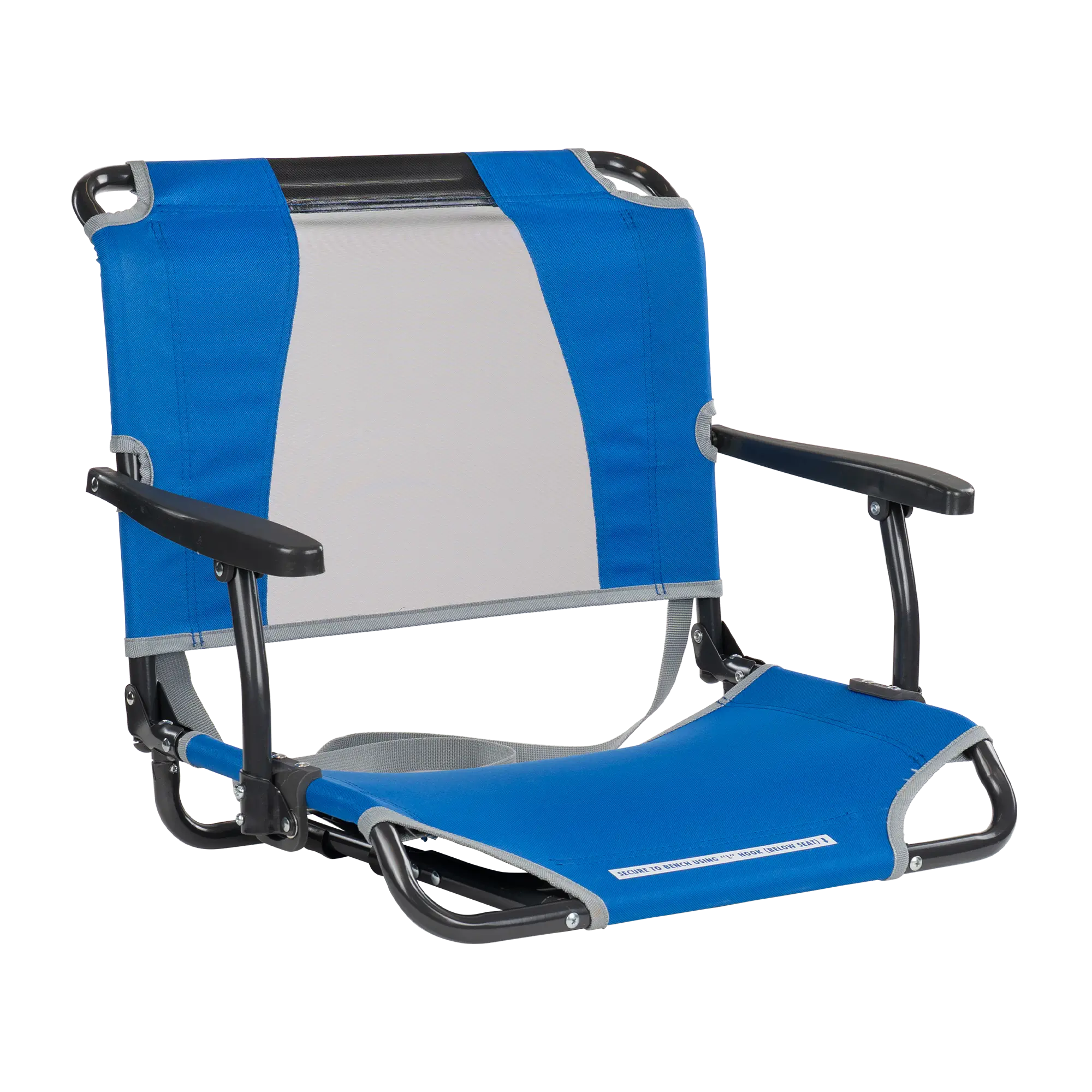 Compact Cushion Big Comfort Stadium Chair with Armrests - Choice 465 - Ergonomic Portable Stadium Seat for Sports Events - Royal Blue