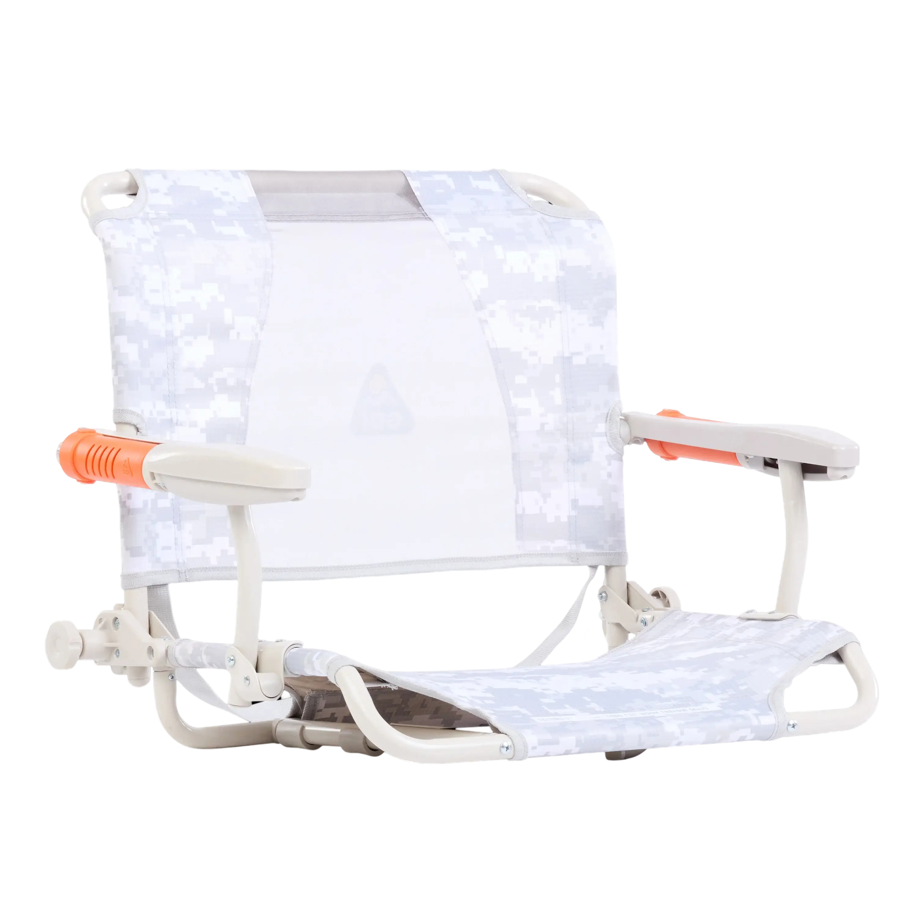 Luxury Camp Stadium Rock-Cliner - Choice 540 - Heavy-Duty Kickback Rocker with Beverage Holder - Snow Camo