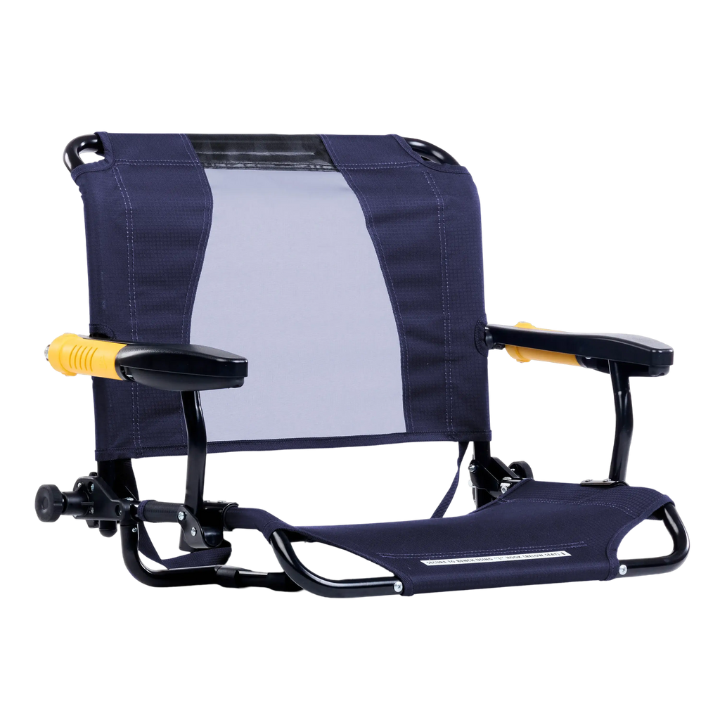 Luxury Camp Stadium Rock-Cliner - Choice 540 - Heavy-Duty Kickback Rocker with Beverage Holder - Rich Blue