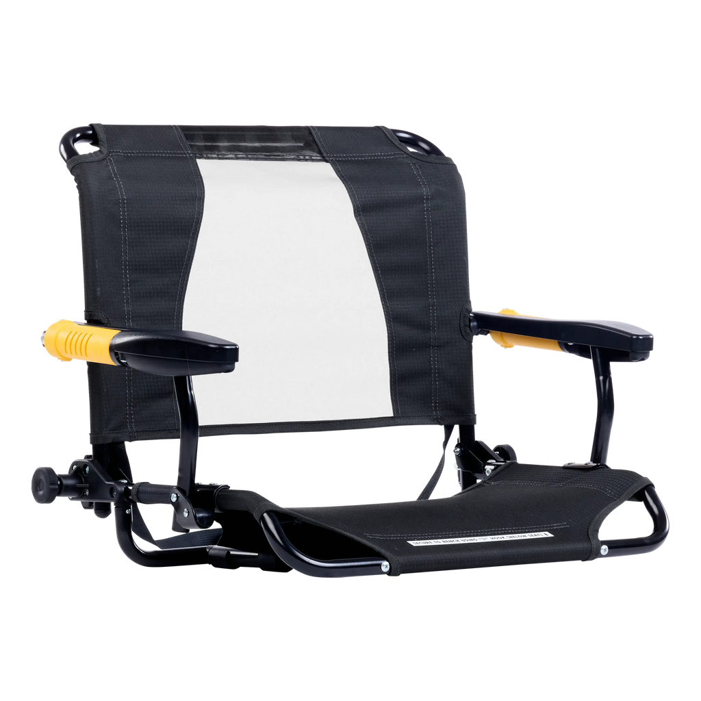 Luxury Camp Stadium Rock-Cliner - Choice 540 - Heavy-Duty Kickback Rocker with Beverage Holder - Dark Charcoal