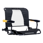Luxury Camp Stadium Rock-Cliner - Choice 540 - Heavy-Duty Kickback Rocker with Beverage Holder - Dark Charcoal