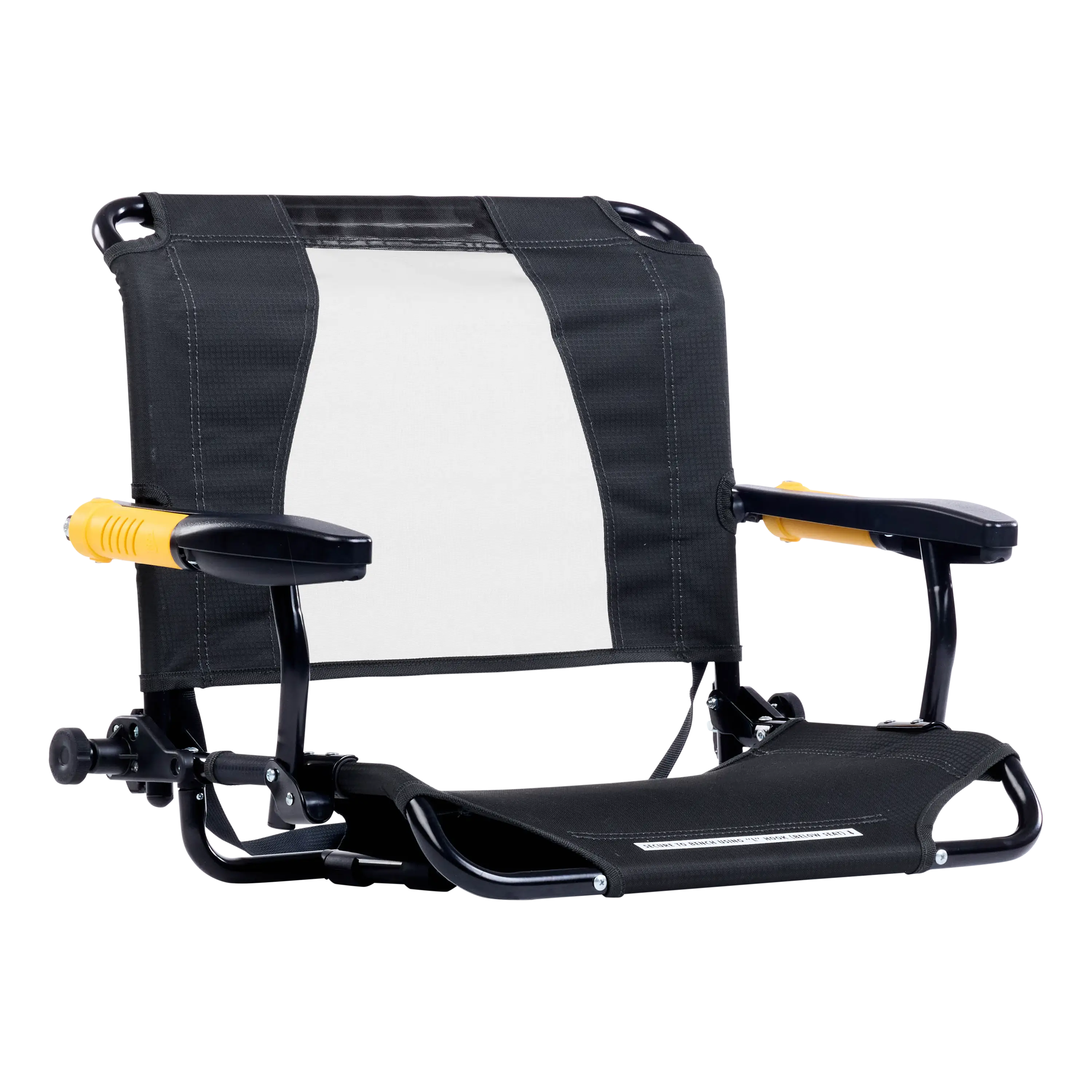 Luxury Camp Stadium Rock-Cliner - Choice 540 - Heavy-Duty Kickback Rocker with Beverage Holder - Dark Charcoal