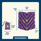 Ultra-Lightweight College V Seat Inflatable Stadium Cushion - LSU Tigers - Choice 762 - Grandstand Cushion Seat with Secure Under-Bench Hooks Detail