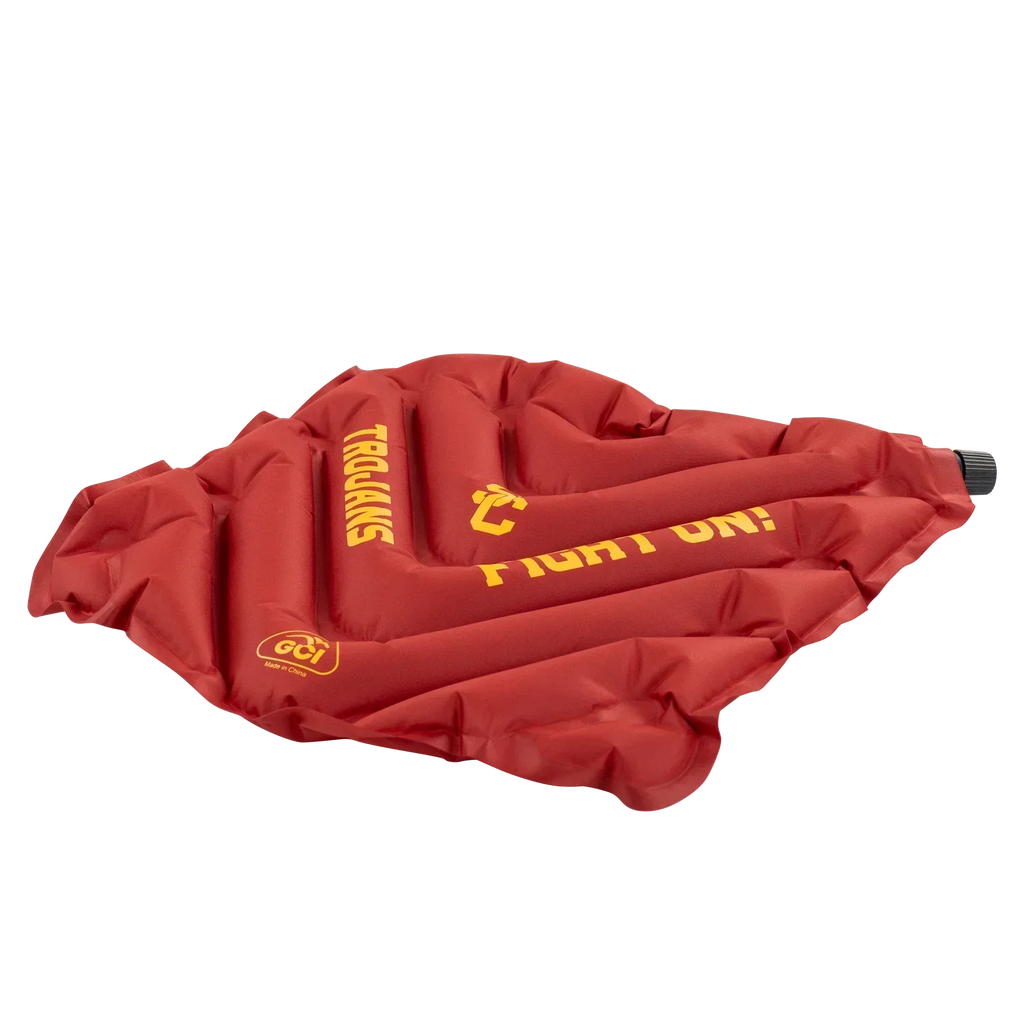 Ultra-Lightweight College V Seat Inflatable Stadium Cushion - USC Trojans - Choice 523 - Grandstand Cushion Seat with Secure Under-Bench Hooks Detail