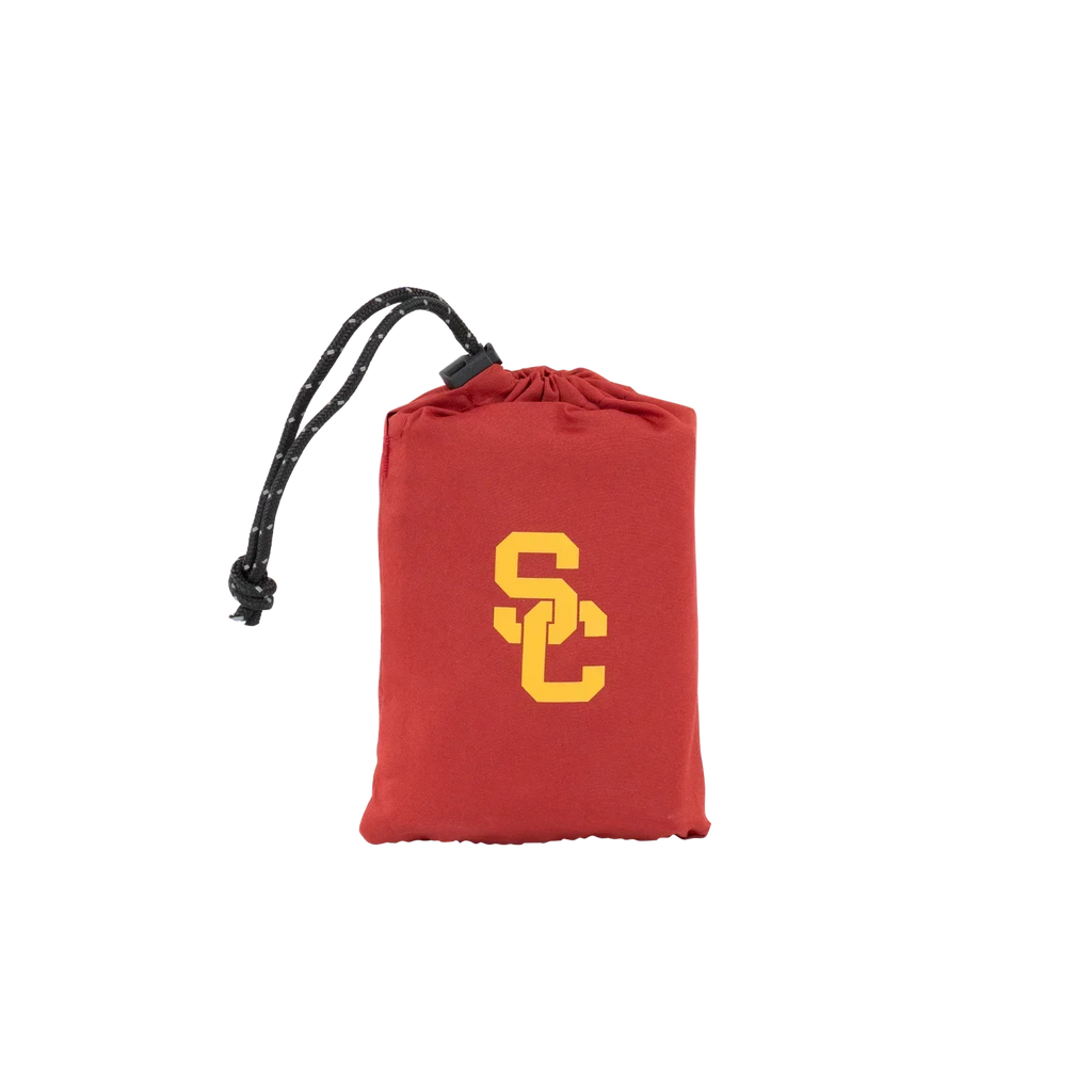 Ultra-Lightweight College V Seat Inflatable Stadium Cushion - USC Trojans - Choice 523 - Grandstand Cushion Seat with Secure Under-Bench Hooks Detail