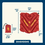 Ultra-Lightweight College V Seat Inflatable Stadium Cushion - USC Trojans - Choice 523 - Grandstand Cushion Seat with Secure Under-Bench Hooks Detail