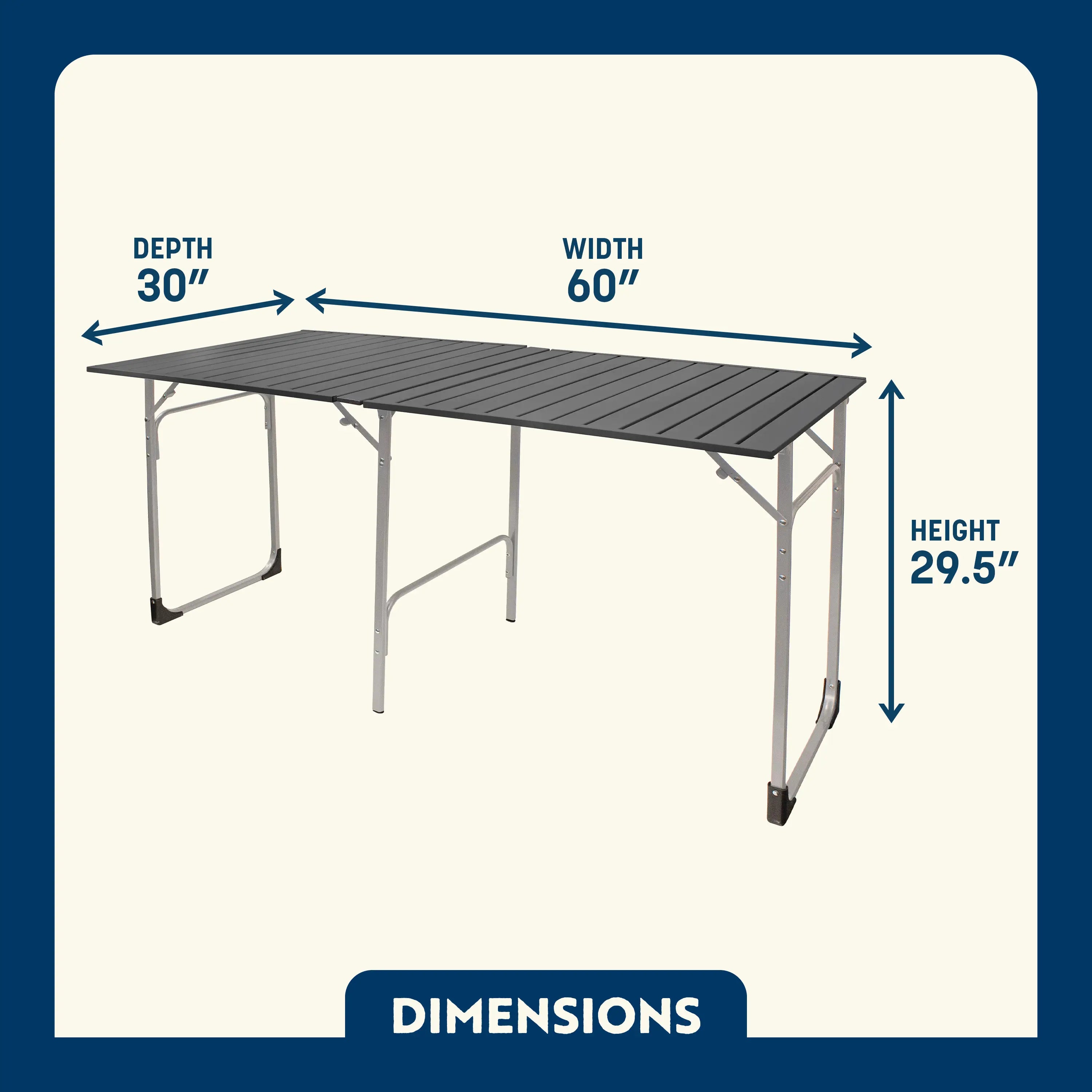 Portable Staging Slim-Fold Table XL - Choice 651 - Master Outdoor Kitchen Station for Tailgating & BBQ Detail