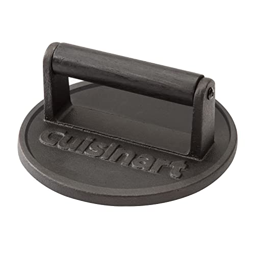 Cuisinart 6.5" Cast Iron Smashed Burger Press, Round Essentials