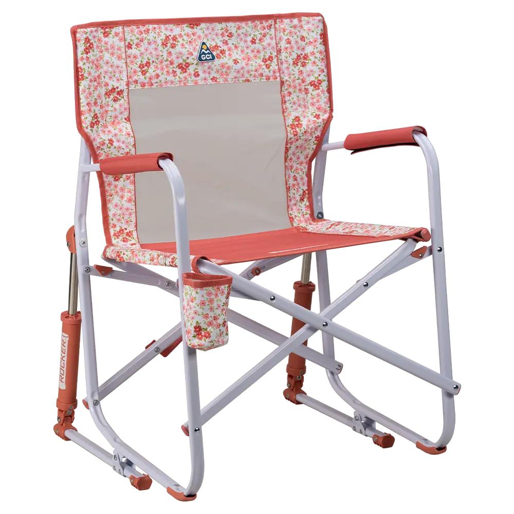 Luxury Camp Freestyle Rocker - Choice 711 - Freestyle Rocker Portable Outdoor Folding Chair - Pink Sundress