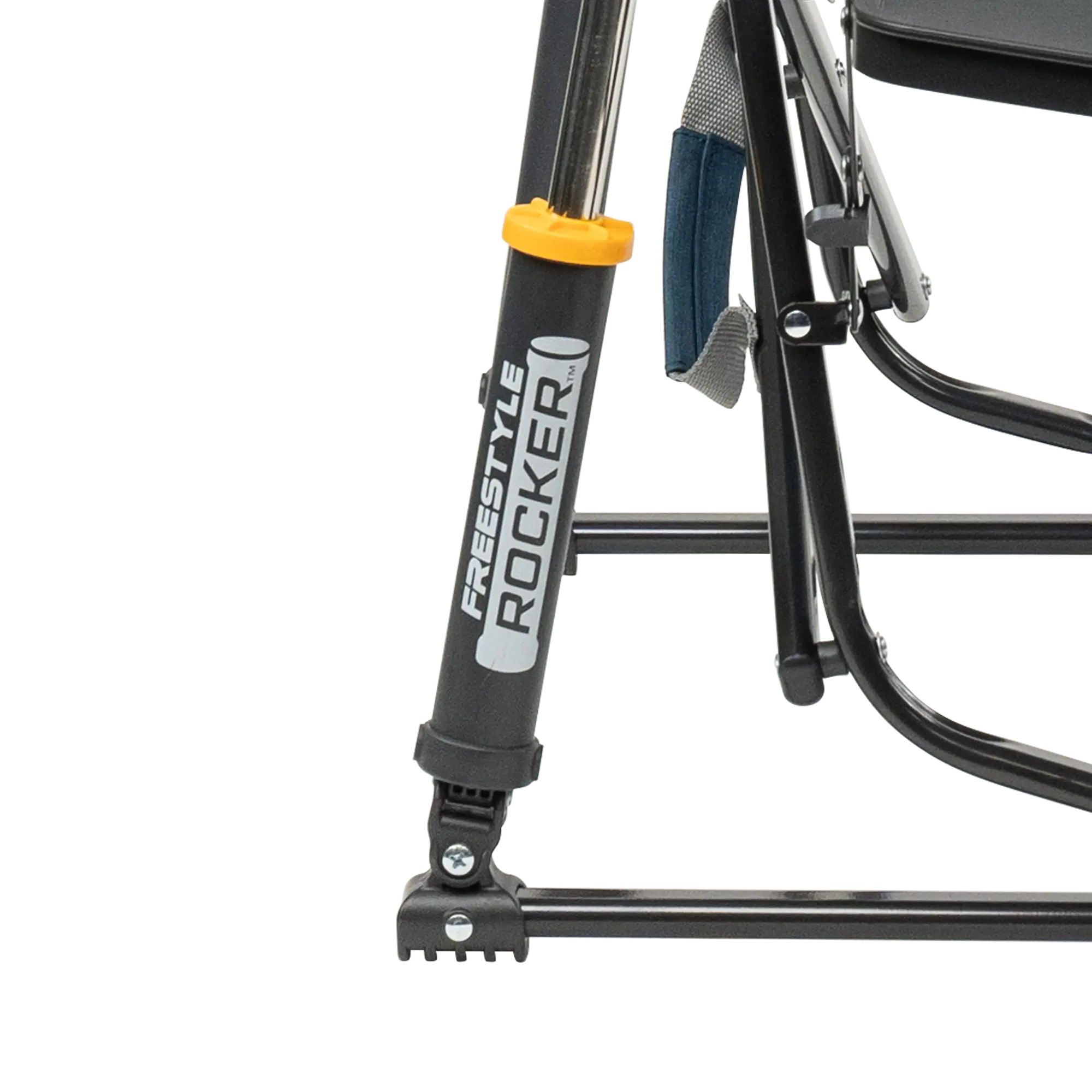 Luxury Camp Freestyle Rocker with Side Table - Choice 853 - Patented Spring-Action Rocking Chair for Camping Detail
