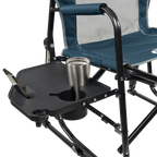Luxury Camp Freestyle Rocker with Side Table - Choice 853 - Patented Spring-Action Rocking Chair for Camping Detail