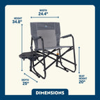 Luxury Camp Freestyle Rocker with Side Table - Choice 853 - Patented Spring-Action Rocking Chair for Camping Detail