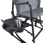 Luxury Camp Freestyle Rocker with Side Table - Choice 853 - Patented Spring-Action Rocking Chair for Camping Detail