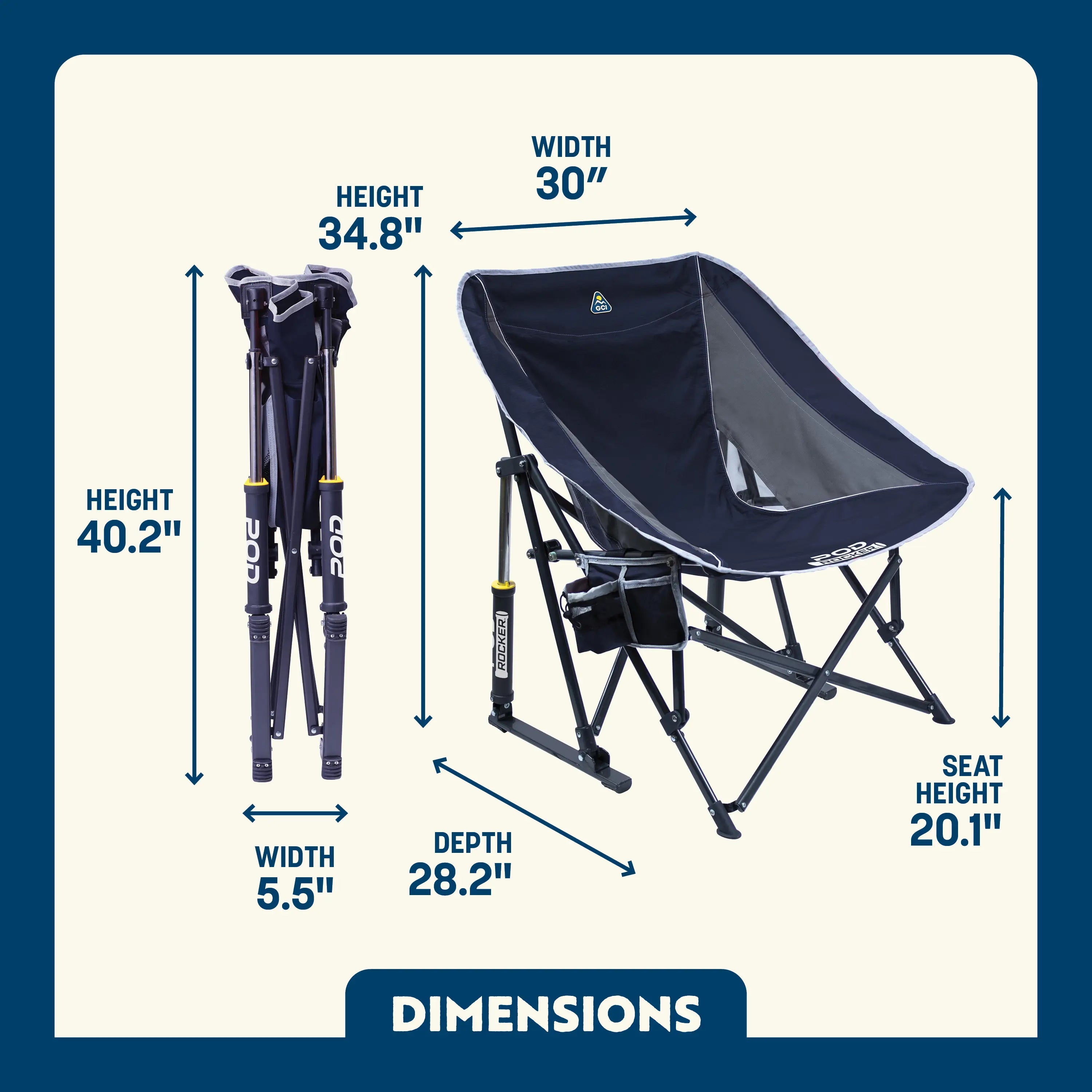 Premium All-Weather Pod Rocker - Choice 933 - Heavy-Duty Kickback Rocker with Beverage Holder Detail