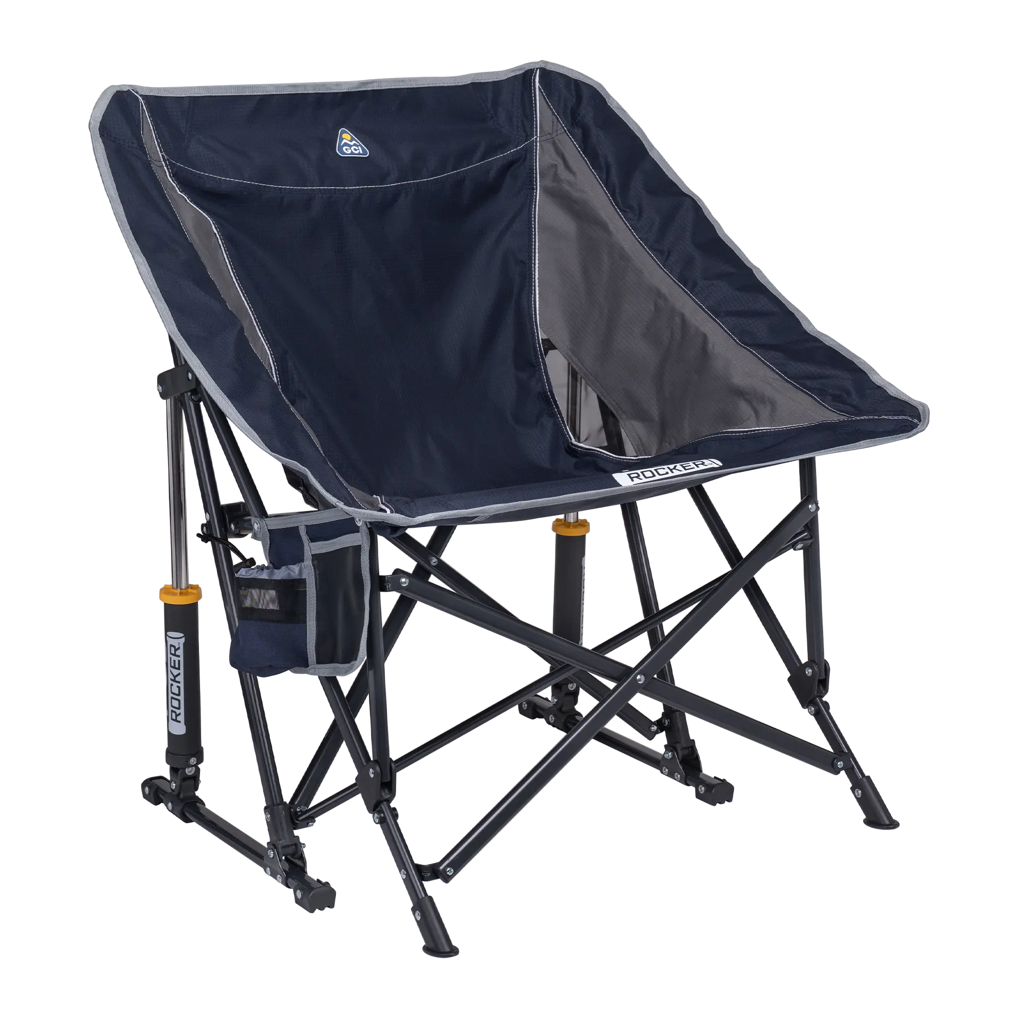 Premium All-Weather Pod Rocker - Choice 933 - Heavy-Duty Kickback Rocker with Beverage Holder - Indigo