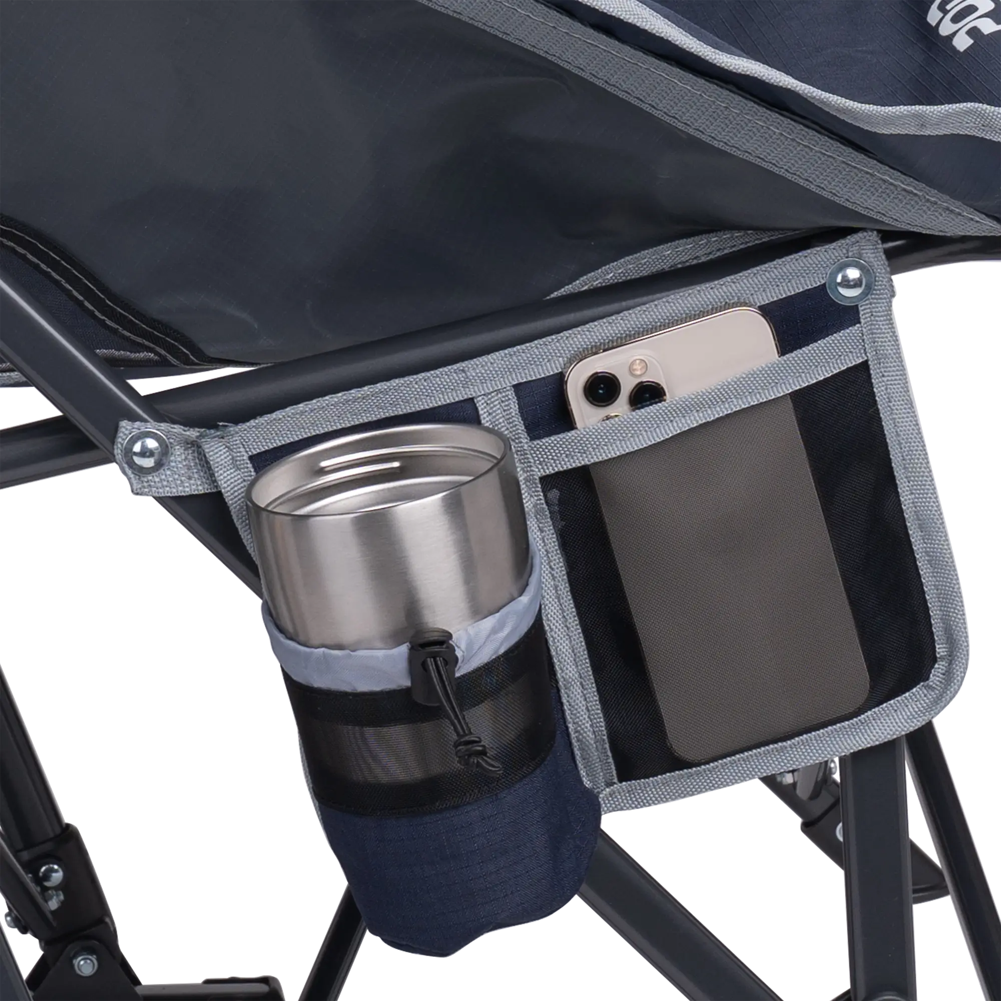 Premium All-Weather Pod Rocker - Choice 933 - Heavy-Duty Kickback Rocker with Beverage Holder Detail