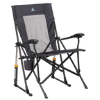 Patented Spring-Action RoadTrip Rocker - Choice 855 - Freestyle Rocker Portable Outdoor Folding Chair - Dark Charcoal