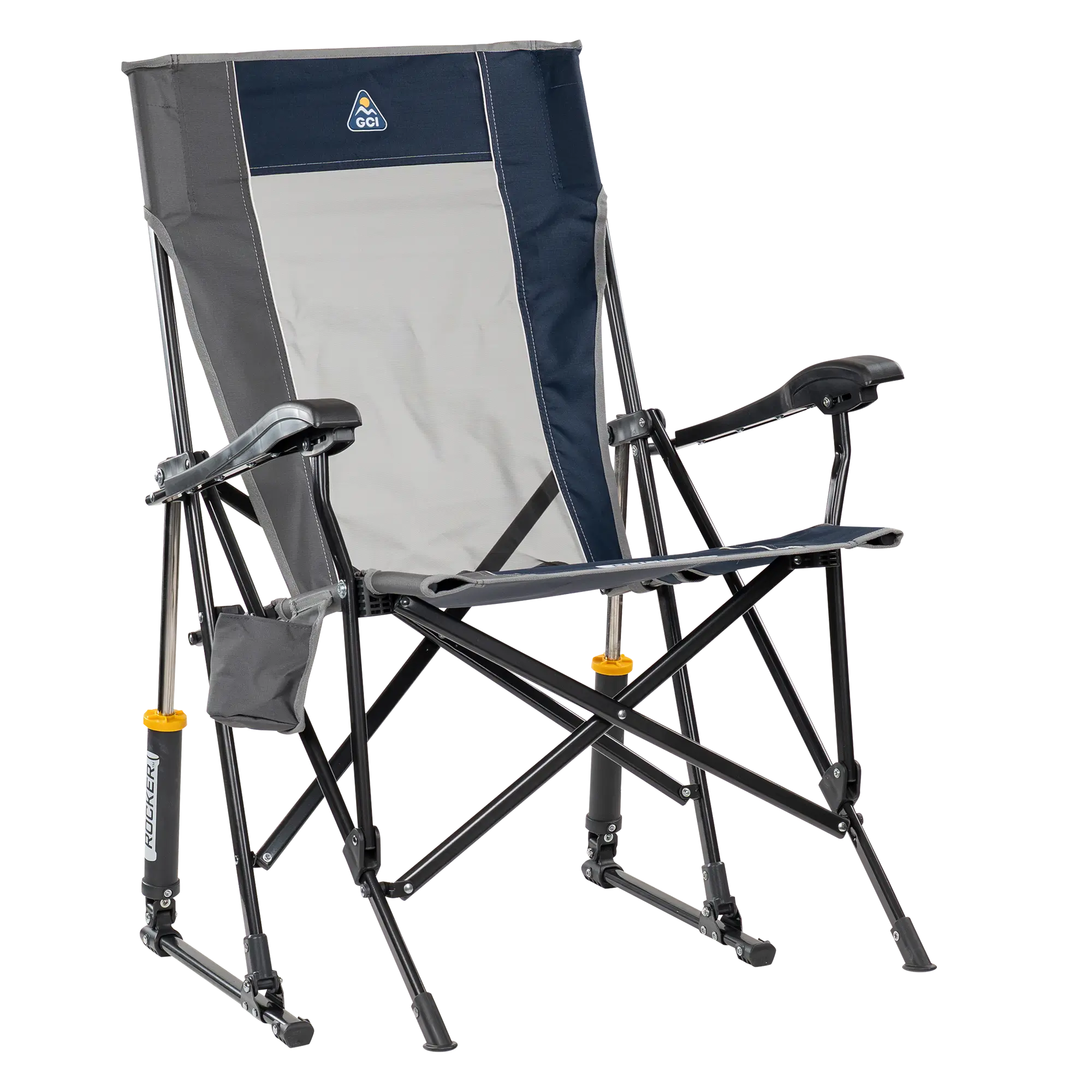 Patented Spring-Action RoadTrip Rocker - Choice 855 - Freestyle Rocker Portable Outdoor Folding Chair - Indigo
