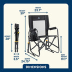 Premium All-Weather Stowaway Rocker - Choice 794 - RoadTrip Rocker Smooth Motion Camp Chair Detail