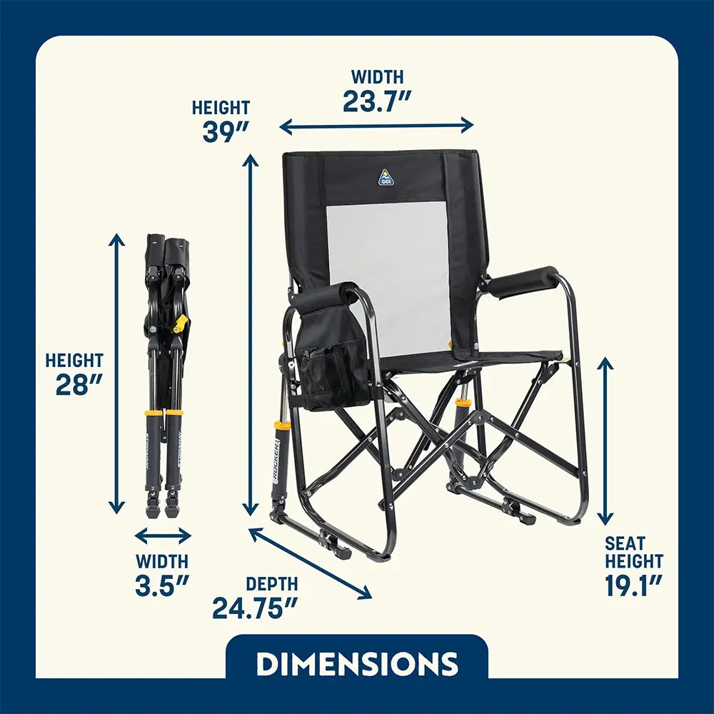 Premium All-Weather Stowaway Rocker - Choice 794 - RoadTrip Rocker Smooth Motion Camp Chair Detail