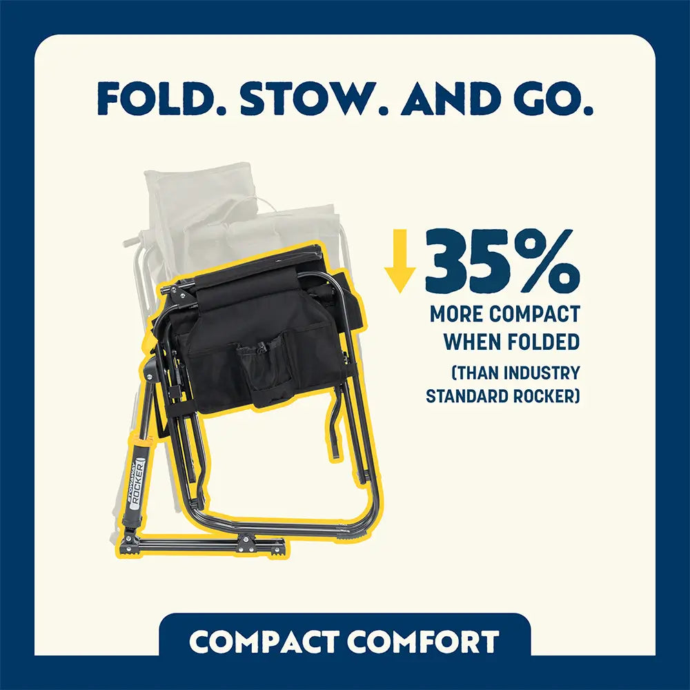 Premium All-Weather Stowaway Rocker - Choice 794 - RoadTrip Rocker Smooth Motion Camp Chair Detail