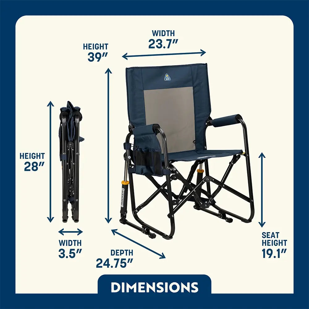 Premium All-Weather Stowaway Rocker - Choice 794 - RoadTrip Rocker Smooth Motion Camp Chair Detail