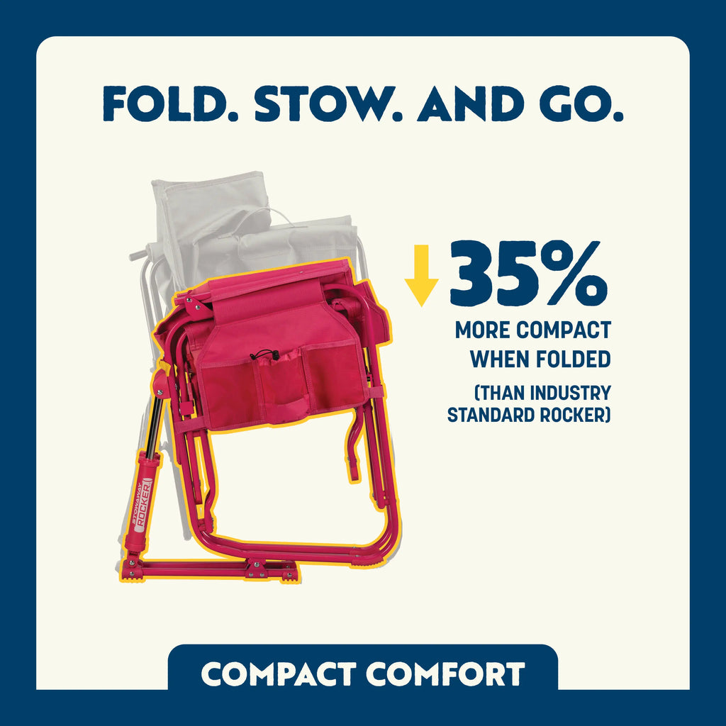 Premium All-Weather Stowaway Rocker - Choice 794 - RoadTrip Rocker Smooth Motion Camp Chair Detail