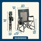 Premium All-Weather Stowaway Rocker - Choice 794 - RoadTrip Rocker Smooth Motion Camp Chair Detail