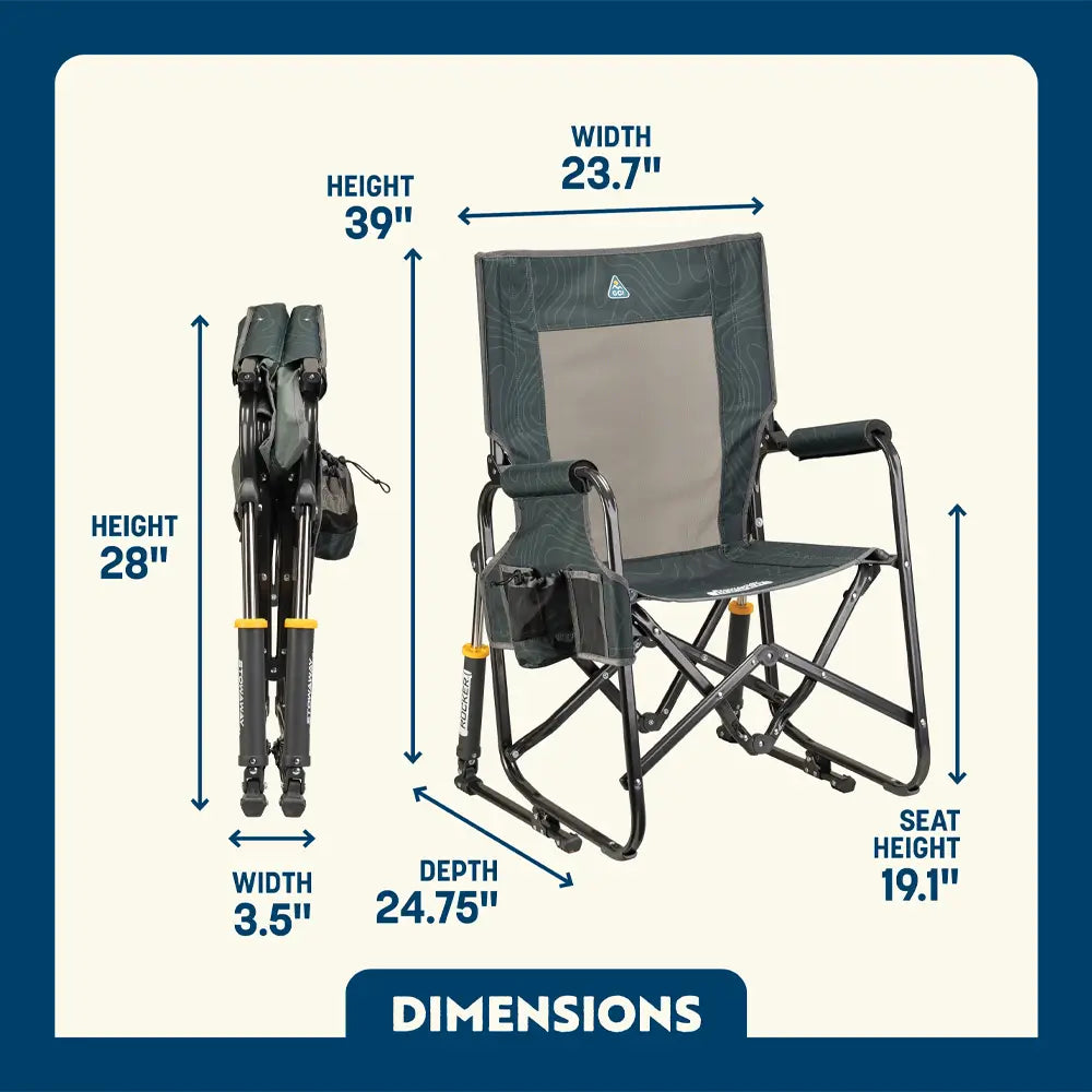 Premium All-Weather Stowaway Rocker - Choice 794 - RoadTrip Rocker Smooth Motion Camp Chair Detail