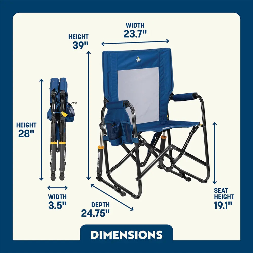 Premium All-Weather Stowaway Rocker - Choice 794 - RoadTrip Rocker Smooth Motion Camp Chair Detail