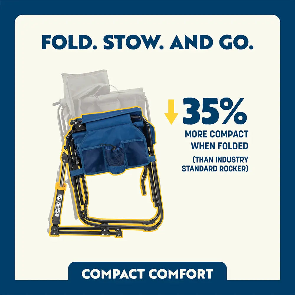 Premium All-Weather Stowaway Rocker - Choice 794 - RoadTrip Rocker Smooth Motion Camp Chair Detail
