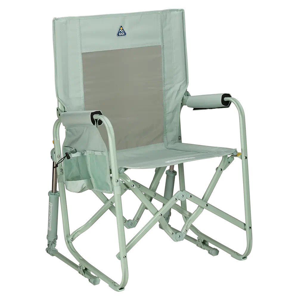 Premium All-Weather Stowaway Rocker - Choice 794 - RoadTrip Rocker Smooth Motion Camp Chair - Pastel Green