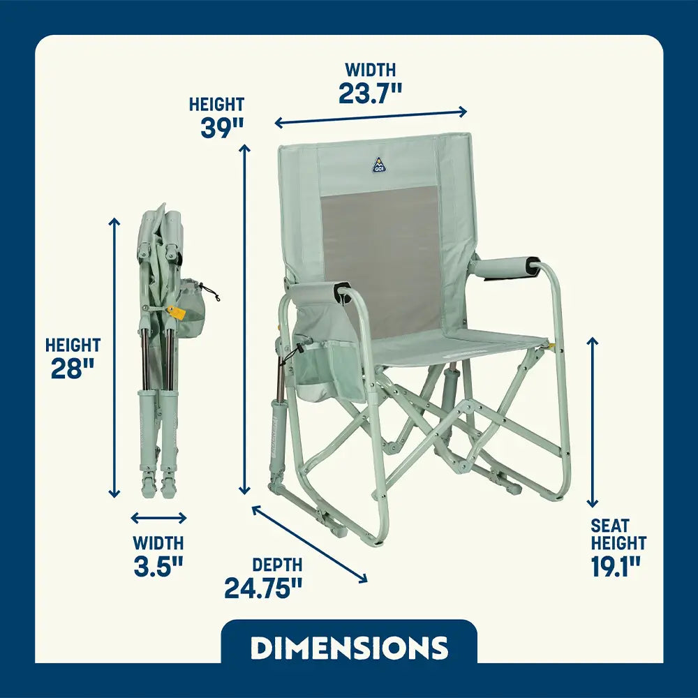 Premium All-Weather Stowaway Rocker - Choice 794 - RoadTrip Rocker Smooth Motion Camp Chair Detail
