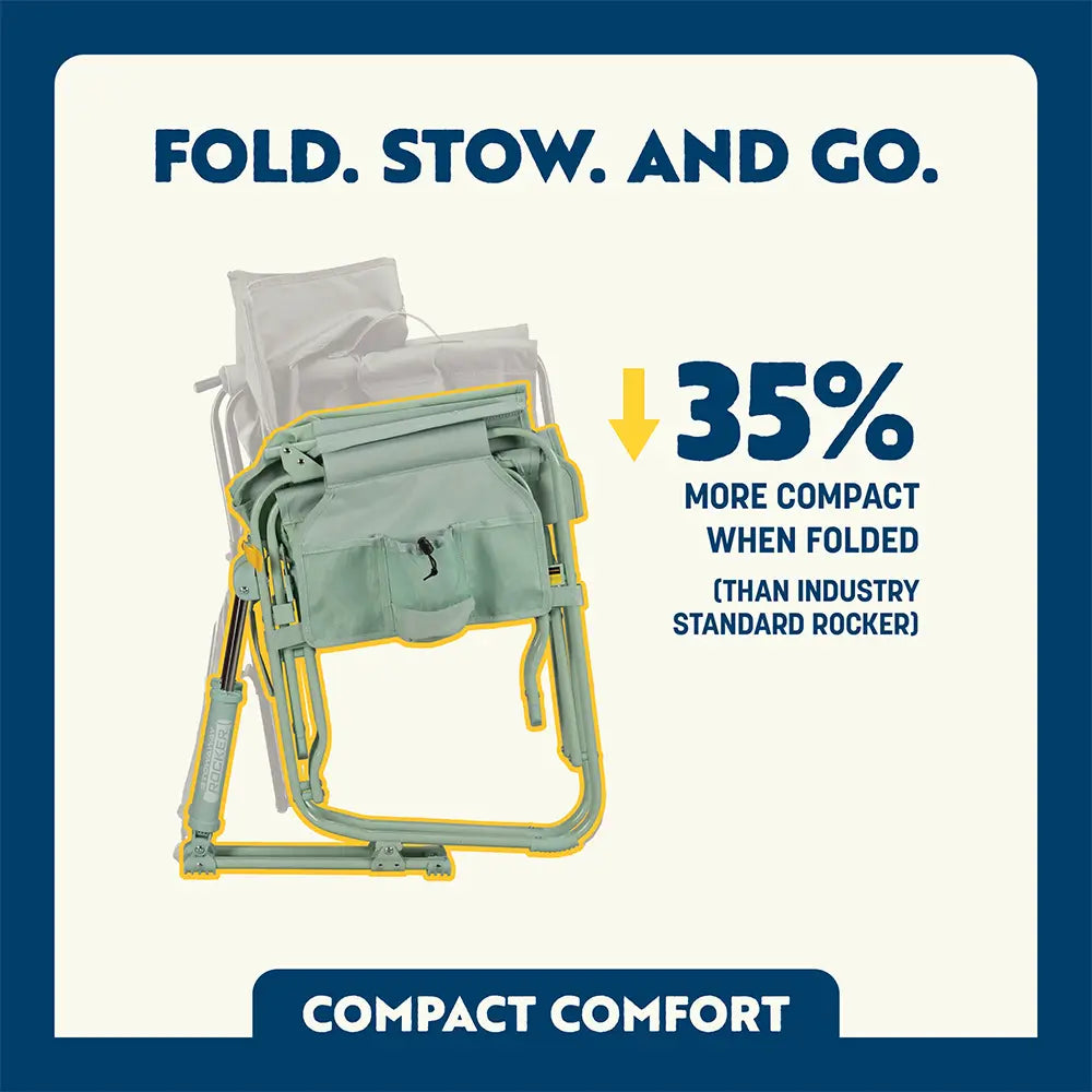 Premium All-Weather Stowaway Rocker - Choice 794 - RoadTrip Rocker Smooth Motion Camp Chair Detail