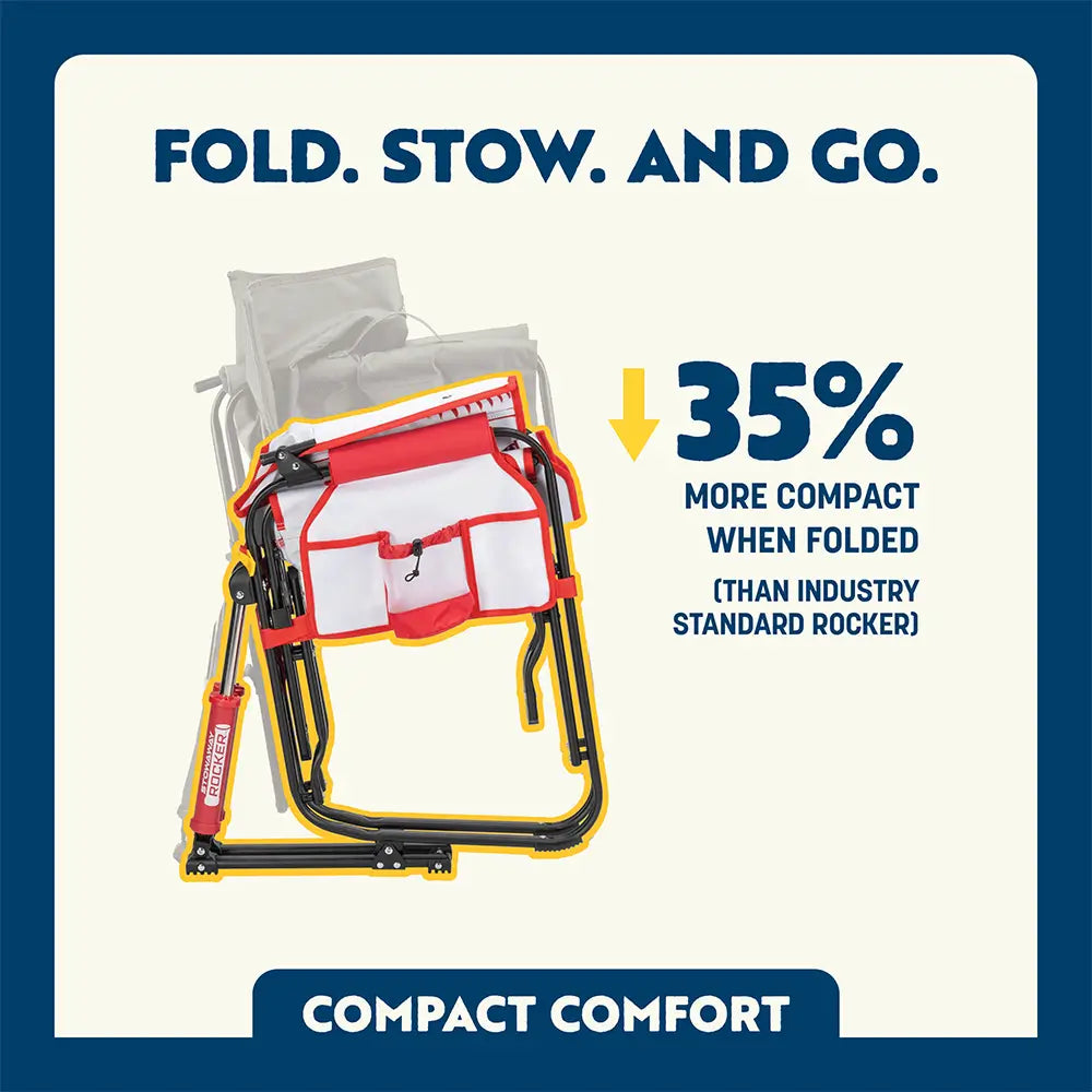 Premium All-Weather Stowaway Rocker - Choice 794 - RoadTrip Rocker Smooth Motion Camp Chair Detail