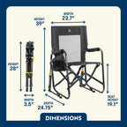 Premium All-Weather Stowaway Rocker - Choice 794 - RoadTrip Rocker Smooth Motion Camp Chair Detail