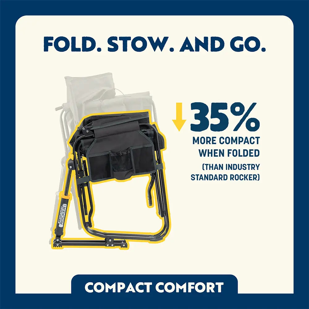 Premium All-Weather Stowaway Rocker - Choice 794 - RoadTrip Rocker Smooth Motion Camp Chair Detail