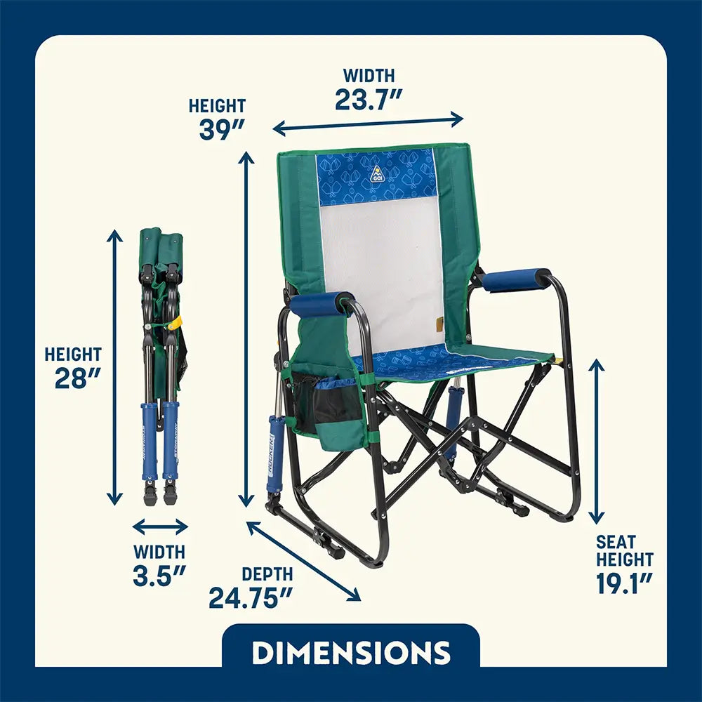 Premium All-Weather Stowaway Rocker - Choice 794 - RoadTrip Rocker Smooth Motion Camp Chair Detail