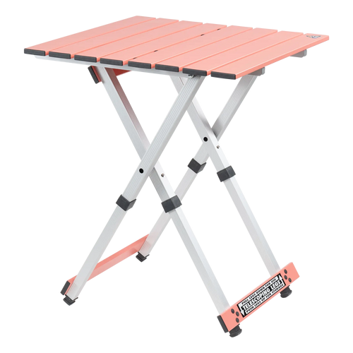 Heat-Resistant Compact Camp Table 20 - Choice 513 - Portable Camping Table with Heat-Resistant Countertop - Coral