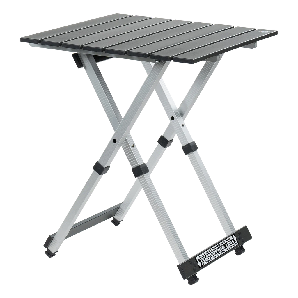 Heat-Resistant Compact Camp Table 20 - Choice 513 - Portable Camping Table with Heat-Resistant Countertop - Black Chrome
