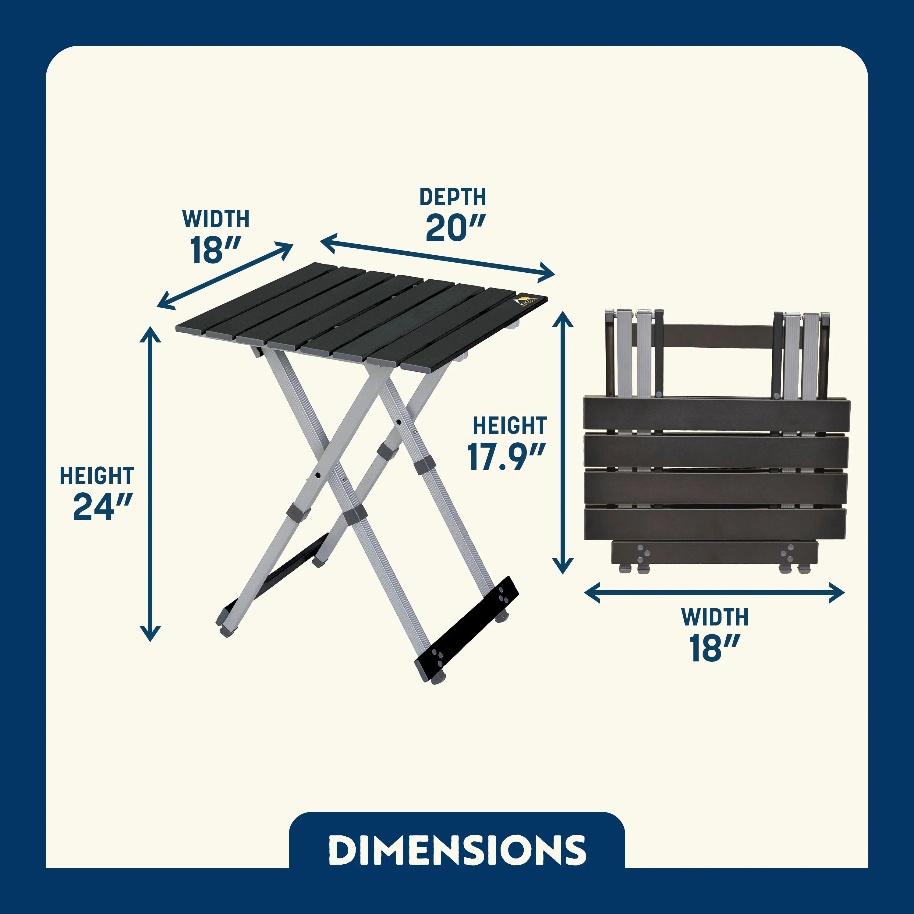 Heat-Resistant Compact Camp Table 20 - Choice 513 - Portable Camping Table with Heat-Resistant Countertop Detail