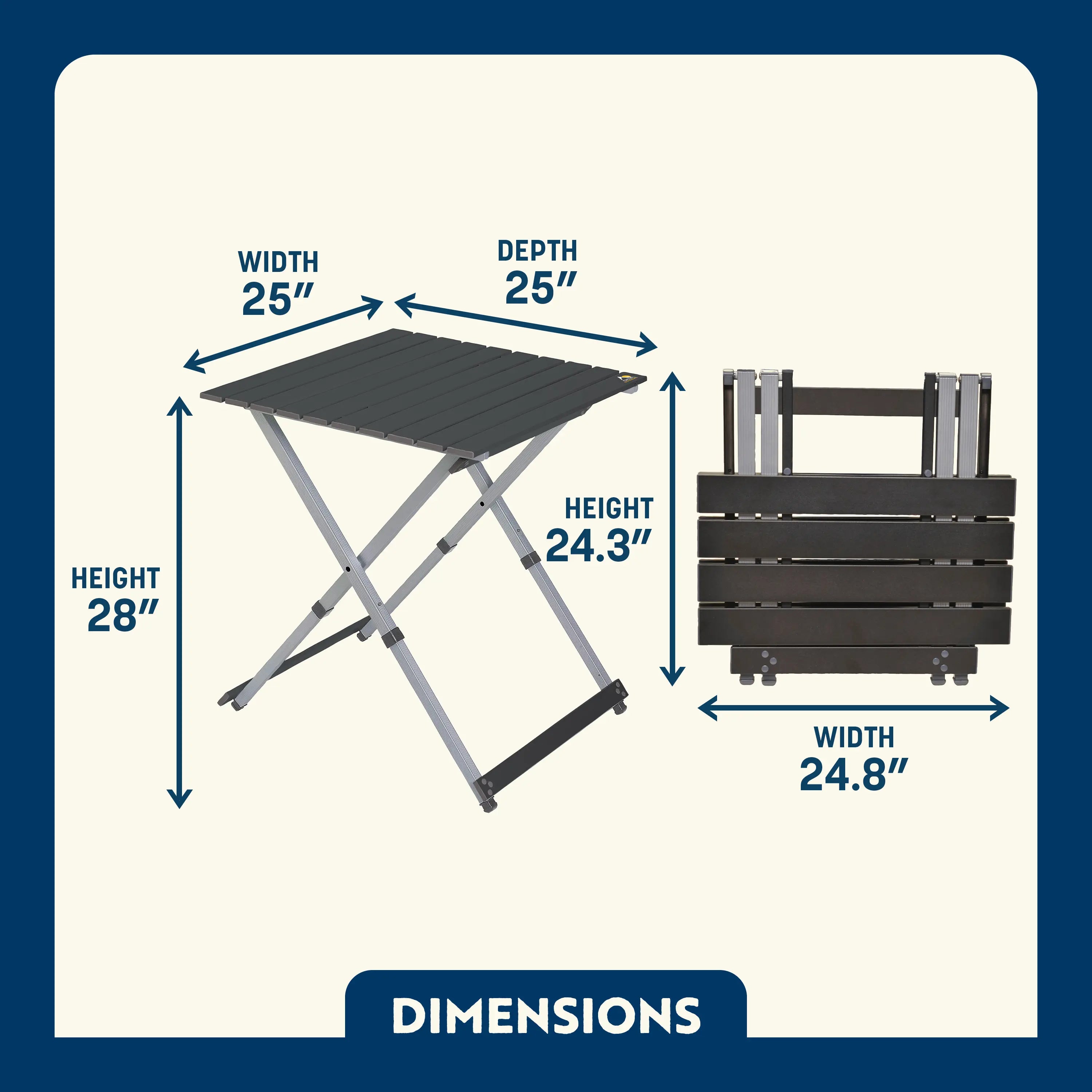 Multi-Functional Cook Compact Camp Table 25 - Choice 214 - Slim-Fold Outdoor Cook Station with Storage Shelves Detail