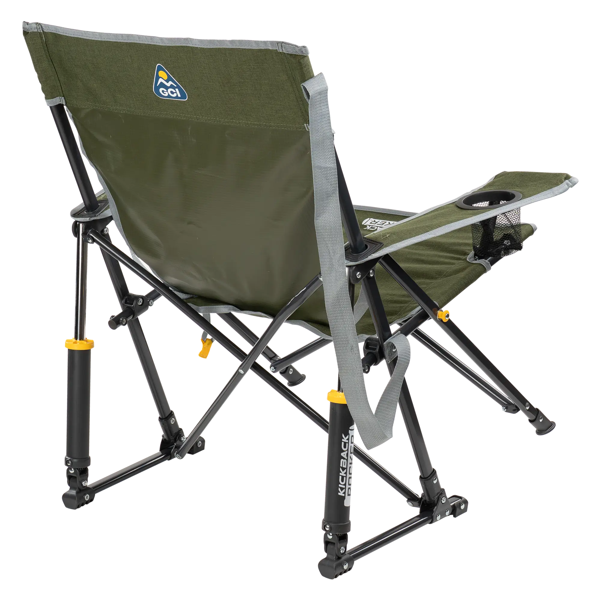 Luxury Camp Kickback Rocker - Choice 345 - Heavy-Duty Kickback Rocker with Beverage Holder Detail