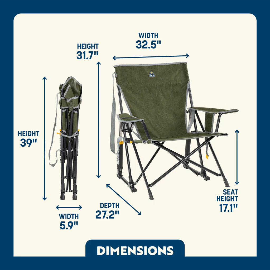 Luxury Camp Kickback Rocker - Choice 345 - Heavy-Duty Kickback Rocker with Beverage Holder Detail