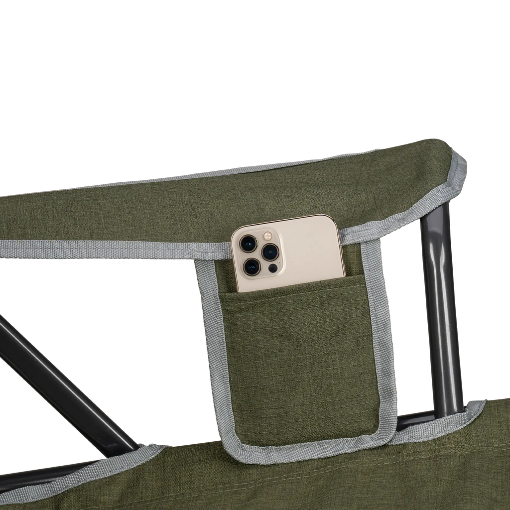 Luxury Camp Kickback Rocker - Choice 345 - Heavy-Duty Kickback Rocker with Beverage Holder Detail