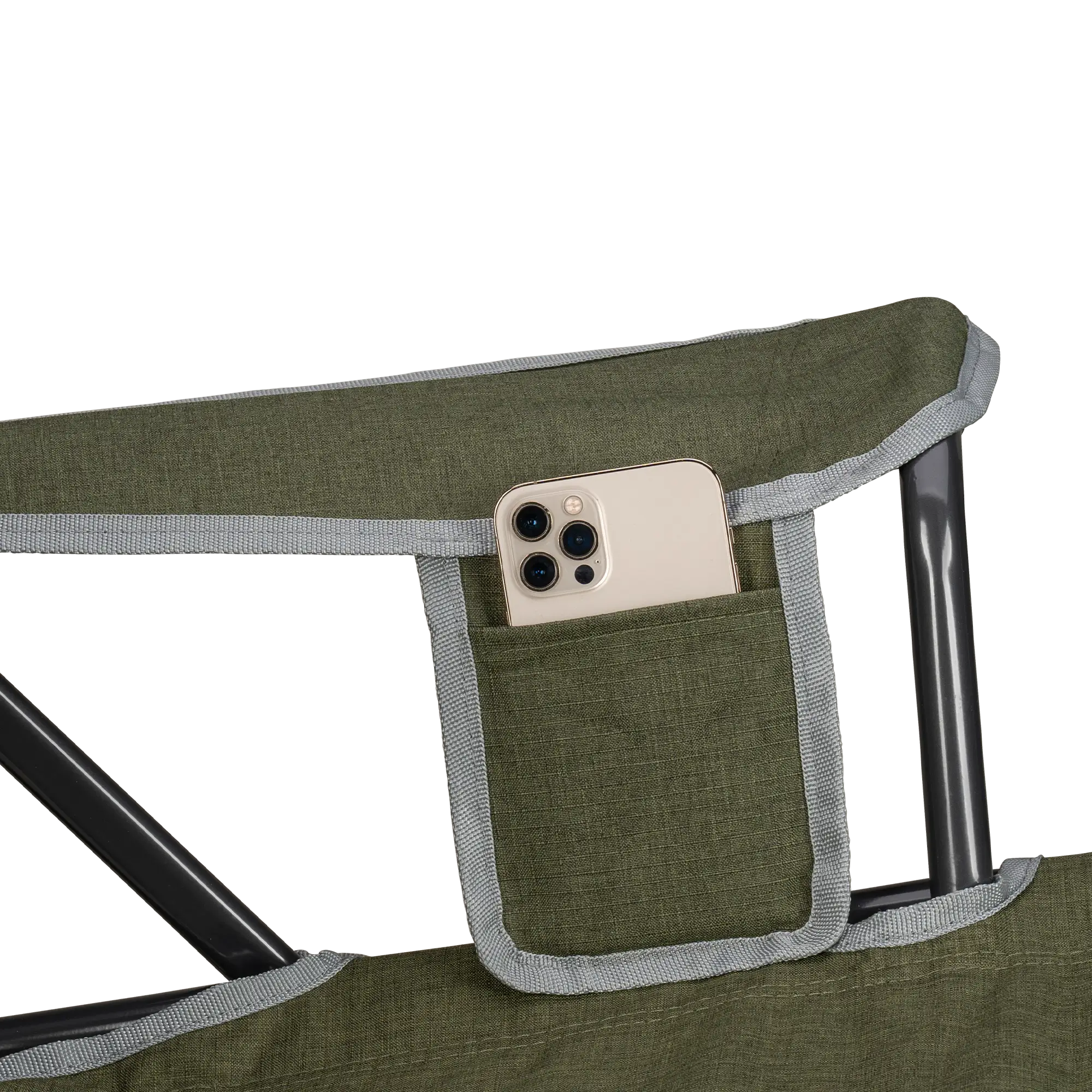 Luxury Camp Kickback Rocker - Choice 345 - Heavy-Duty Kickback Rocker with Beverage Holder Detail