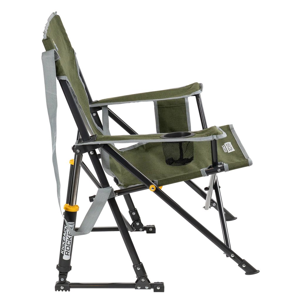 Luxury Camp Kickback Rocker - Choice 345 - Heavy-Duty Kickback Rocker with Beverage Holder Detail